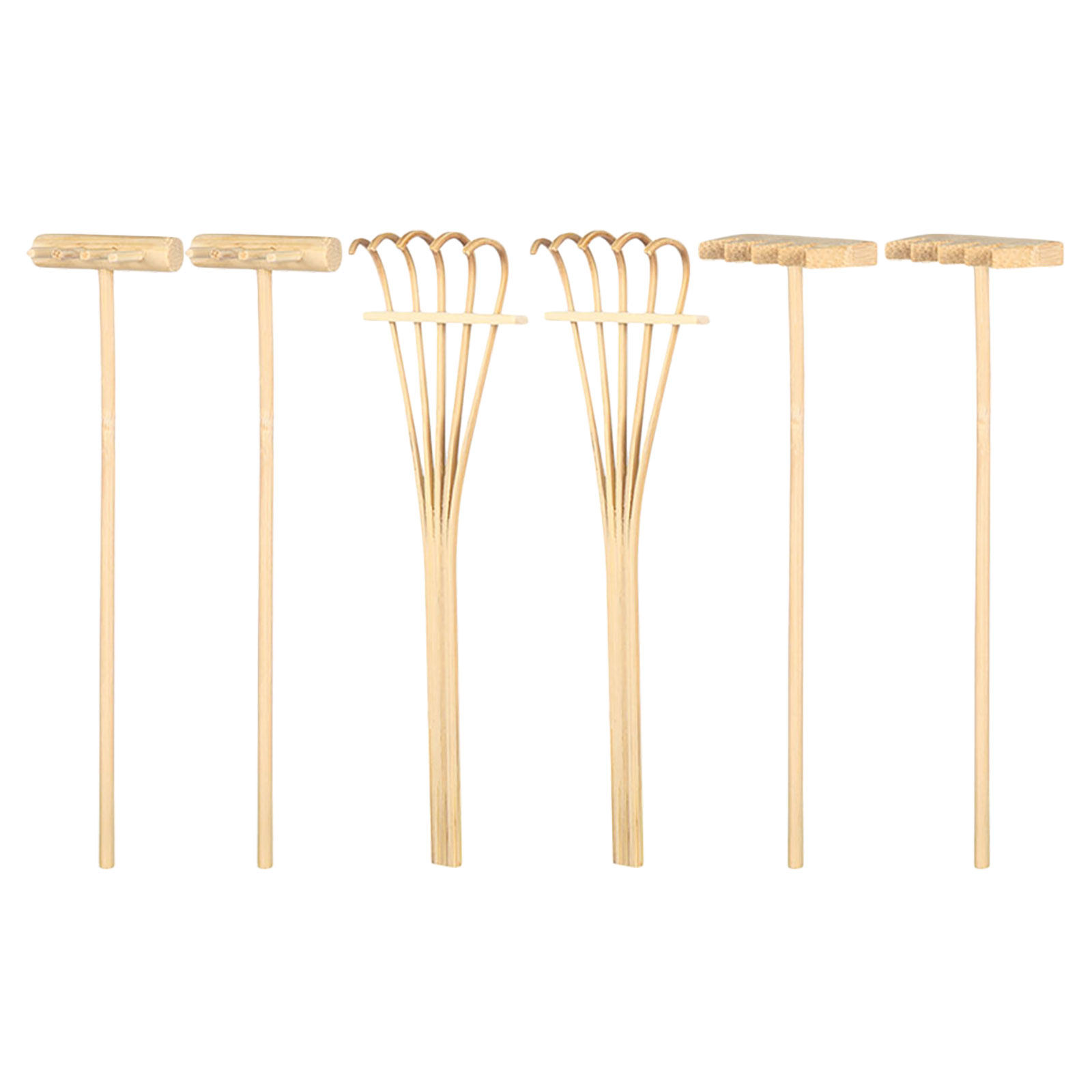 Zen Gardening Tools - 6Pcs Mini Sand Rake Set Bamboo