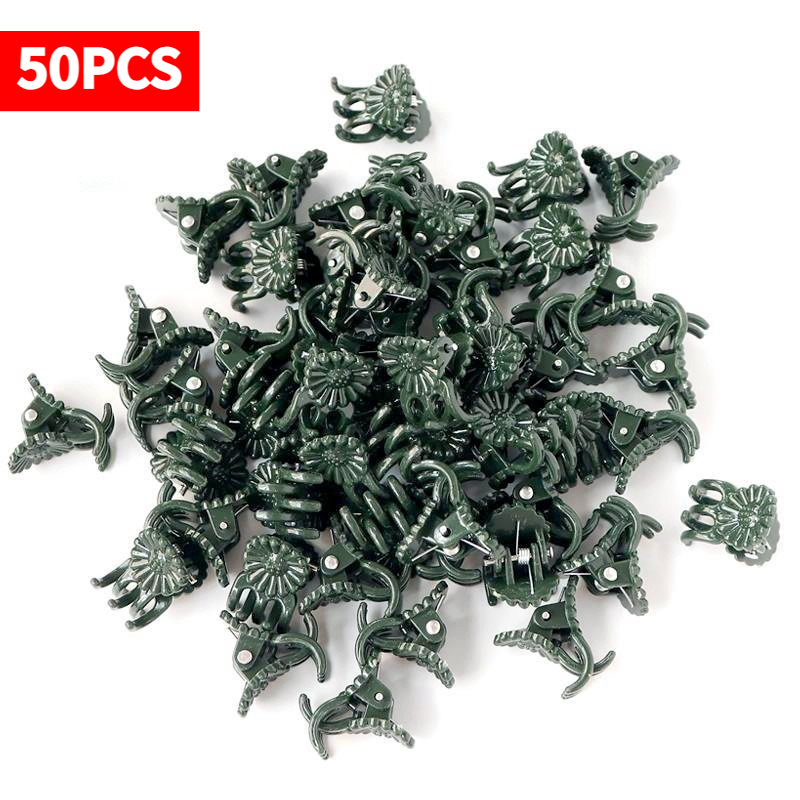 Gardening Tools Green - 50PCS 5-Claw Dark Green Plant Clips