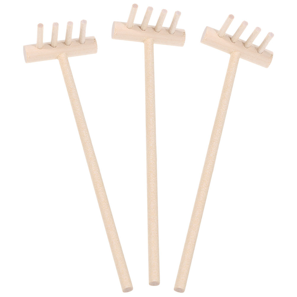 3pcs Bamboo Mini Rake Set For  - Zen Gardening Tools review and price