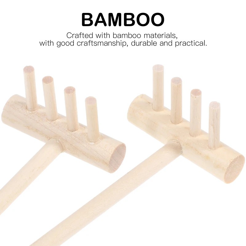 6pcs Mini Bamboo Rake Set for  - Zen Gardening Tools review and price