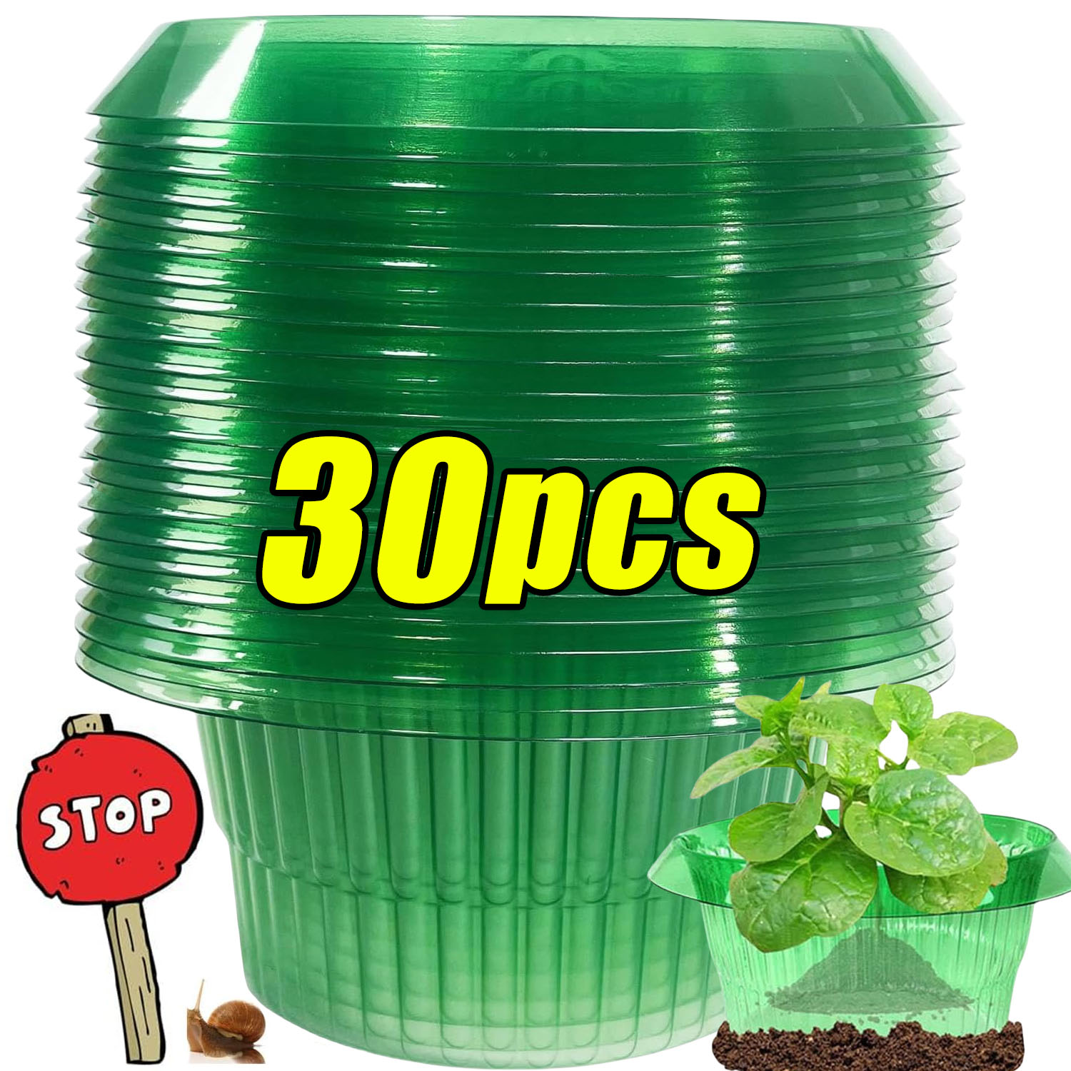 1/30pcs Plants Slug Protection - Gardening Tools Green review and price