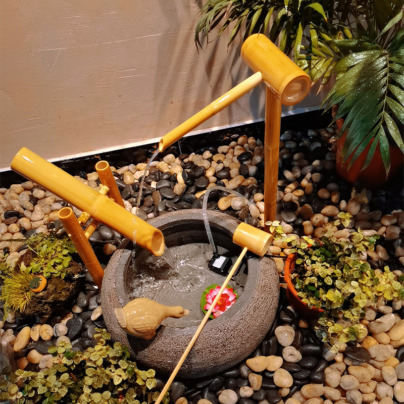 Japanese bamboo Jinglu stone b - Zen Gardening Tools review and price