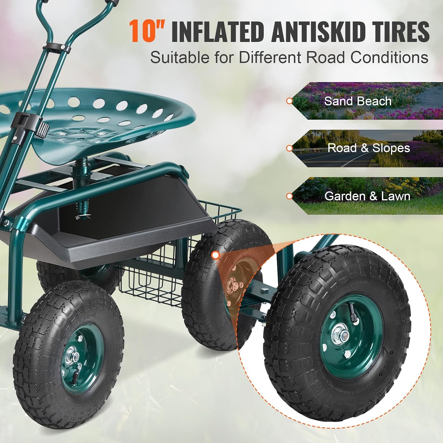 Garden Cart Rolling Workseat w - Gardening Tools Green review and price