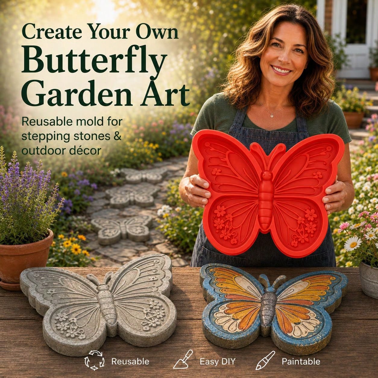 1pc Sunflower Stepping Stone M - Gardening Tools Gift Ideas review and price